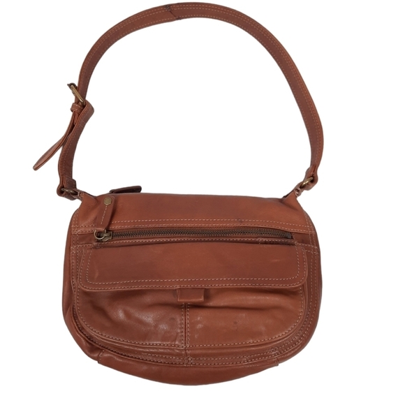 Fossil Y2K Small Cognac Tan Leather Hobo Purse Women's‎ Handbag - Picture 1 of 16